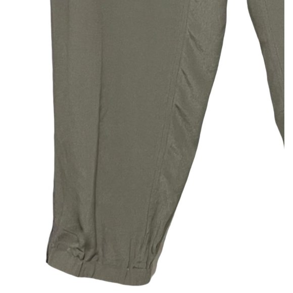 Eileen Fisher Sz 10 Silver Grey Silk Zipper Ankle Drawstring Waist Silk Joggers - Picture 4 of 6